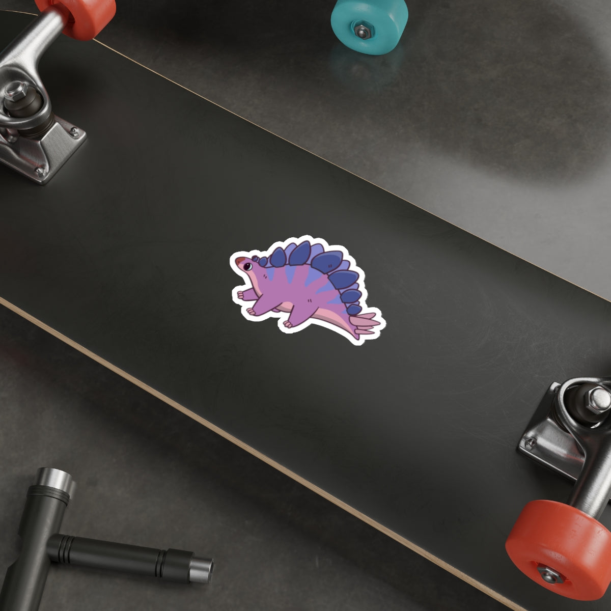 Bisexual Pride Stegosaurus Sticker - Die-Cut Stickers