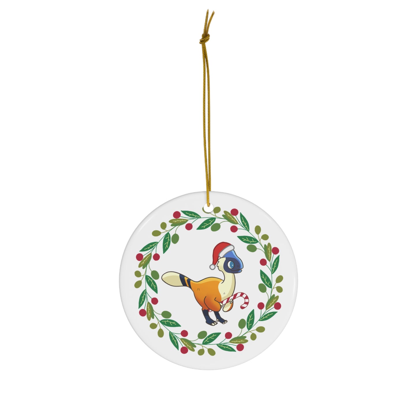 Holiday Oviraptor - Ceramic Ornament