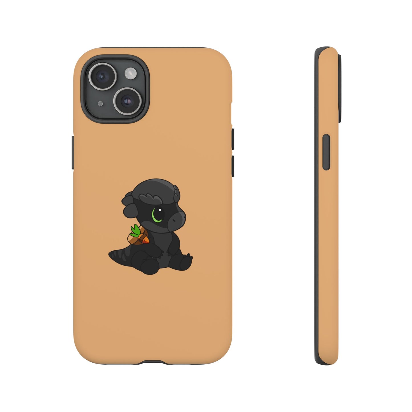 Limited Edition Bonk the Melanistic Pachycephalosaurus Plushie Art - Phone Case