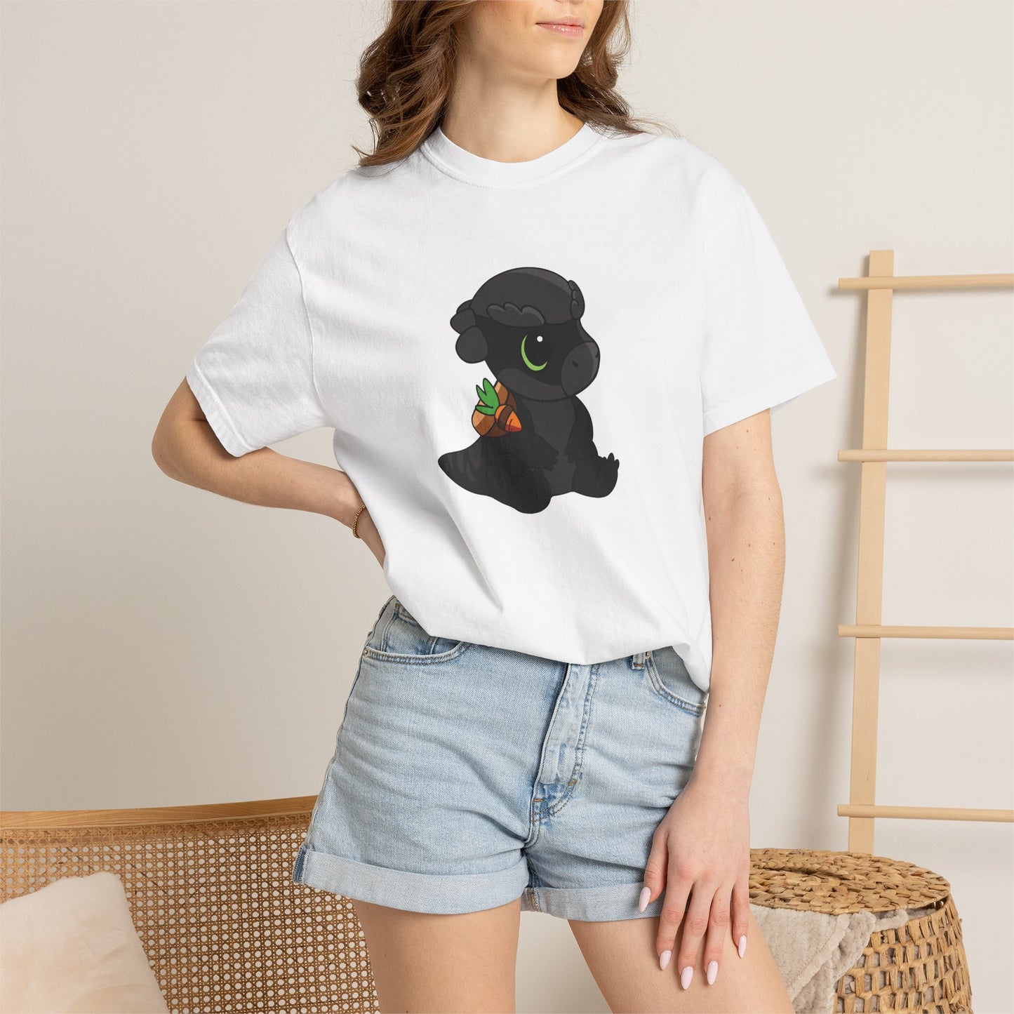 Limited Edition Bonk the Melanistic Pachycephalosaurus Plushie Art - T-Shirt