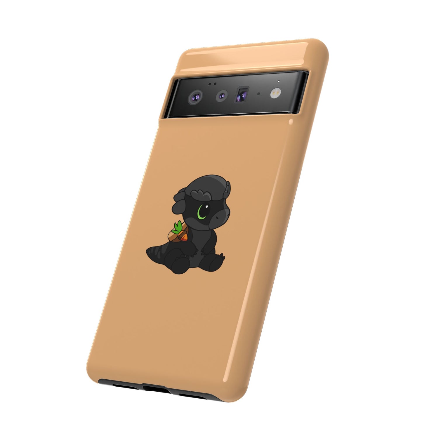 Limited Edition Bonk the Melanistic Pachycephalosaurus Plushie Art - Phone Case