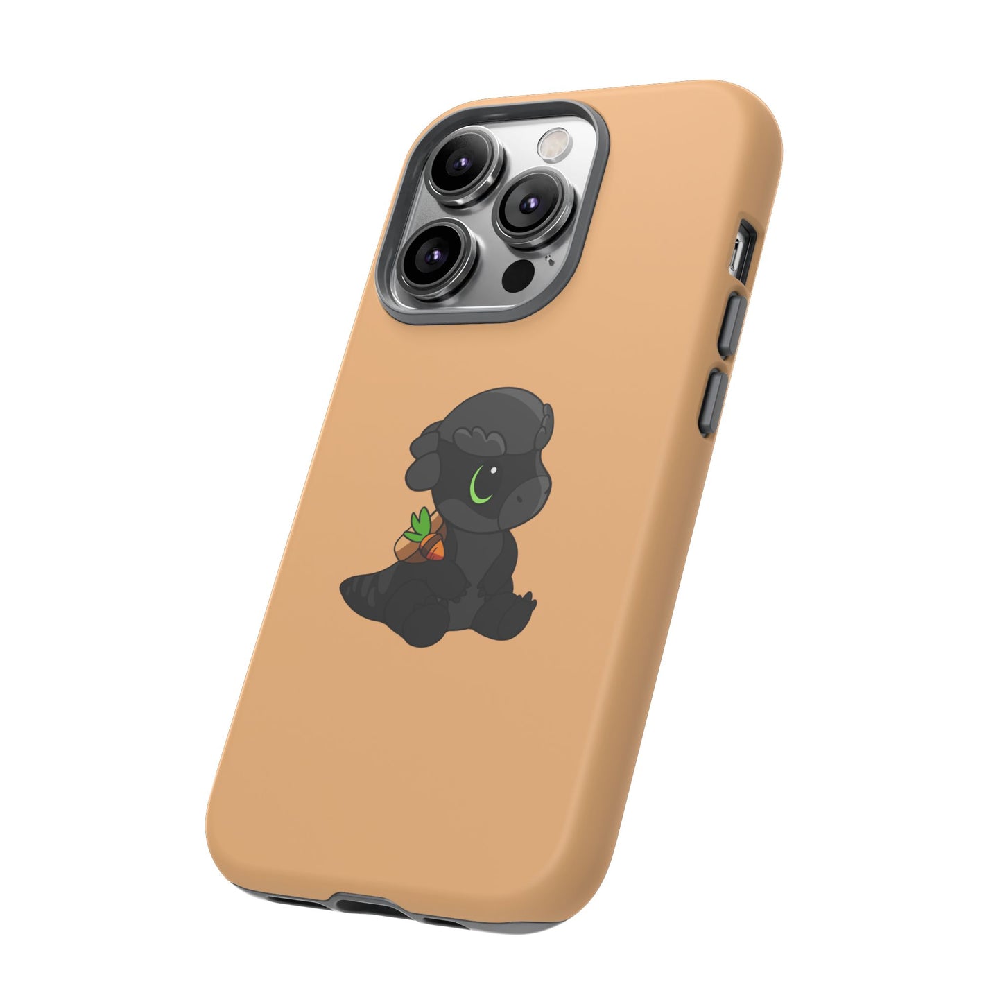 Limited Edition Bonk the Melanistic Pachycephalosaurus Plushie Art - Phone Case