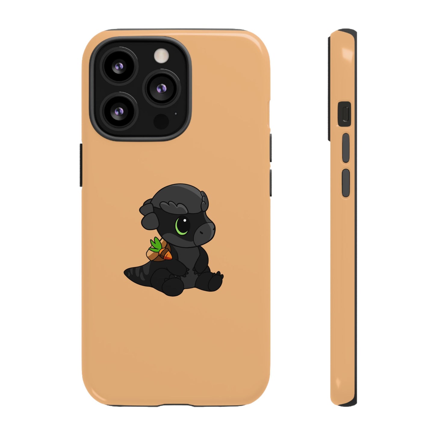 Limited Edition Bonk the Melanistic Pachycephalosaurus Plushie Art - Phone Case