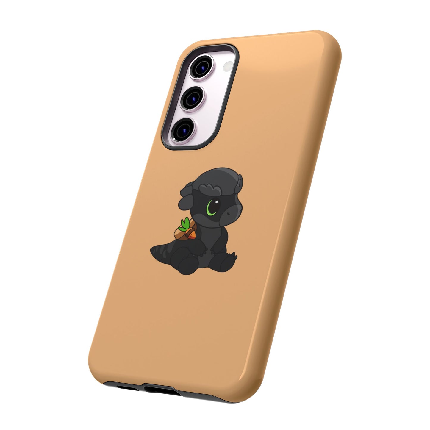 Limited Edition Bonk the Melanistic Pachycephalosaurus Plushie Art - Phone Case