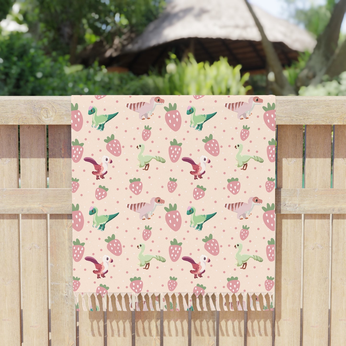 Strawberry Dinos - Boho Beach Cloth