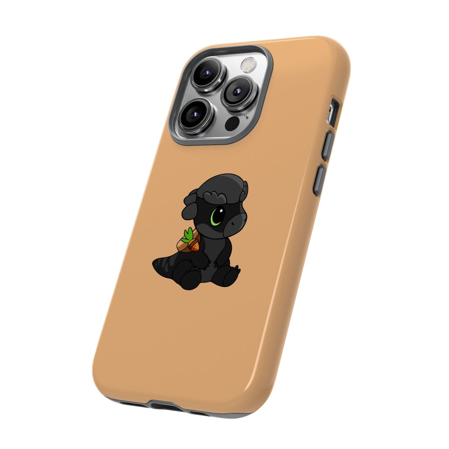 Limited Edition Bonk the Melanistic Pachycephalosaurus Plushie Art - Phone Case