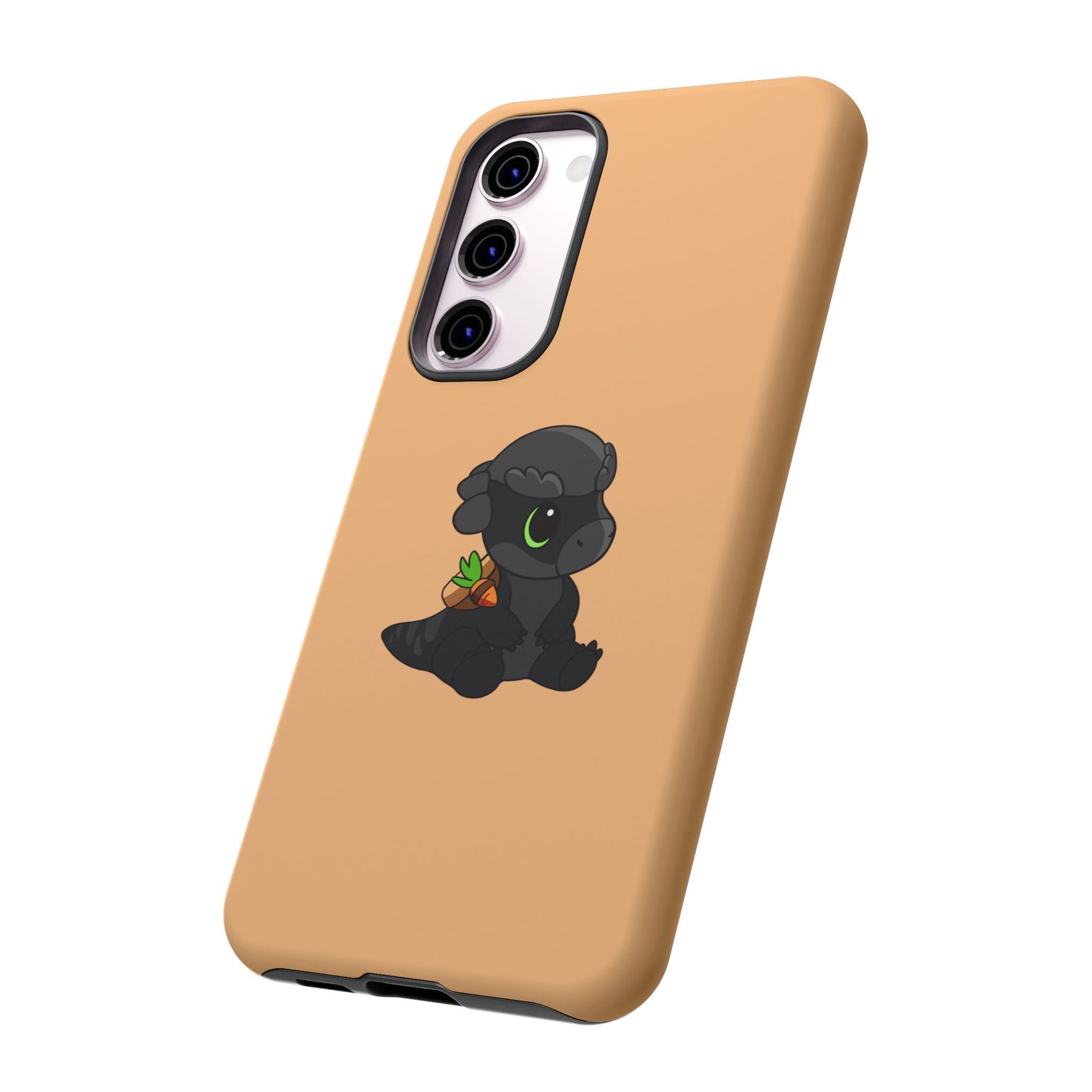 Limited Edition Bonk the Melanistic Pachycephalosaurus Plushie Art - Phone Case