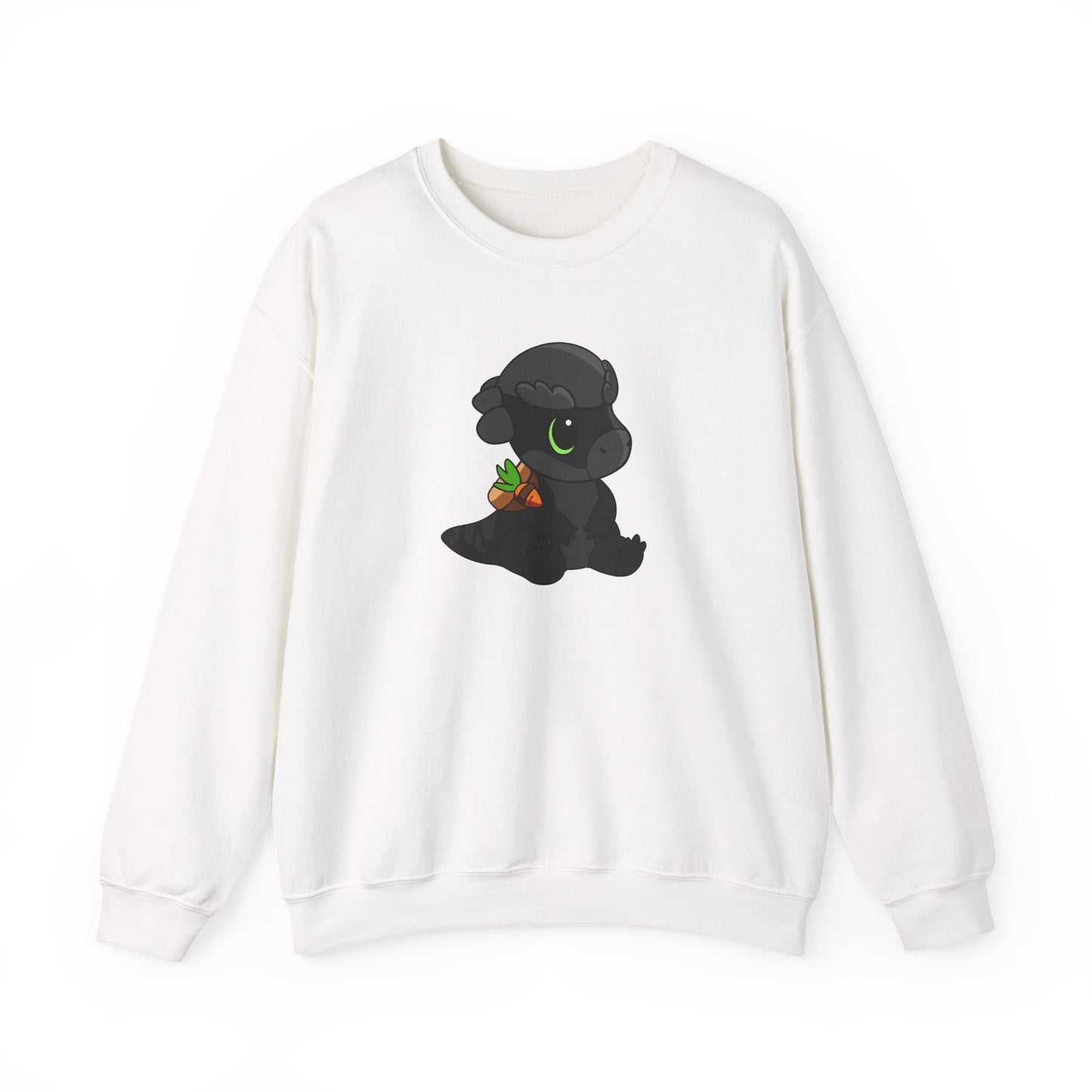 Limited Edition Bonk the Melanistic Pachycephalosaurus Plushie Art - Unisex Heavy Blend™ Crewneck Sweatshirt