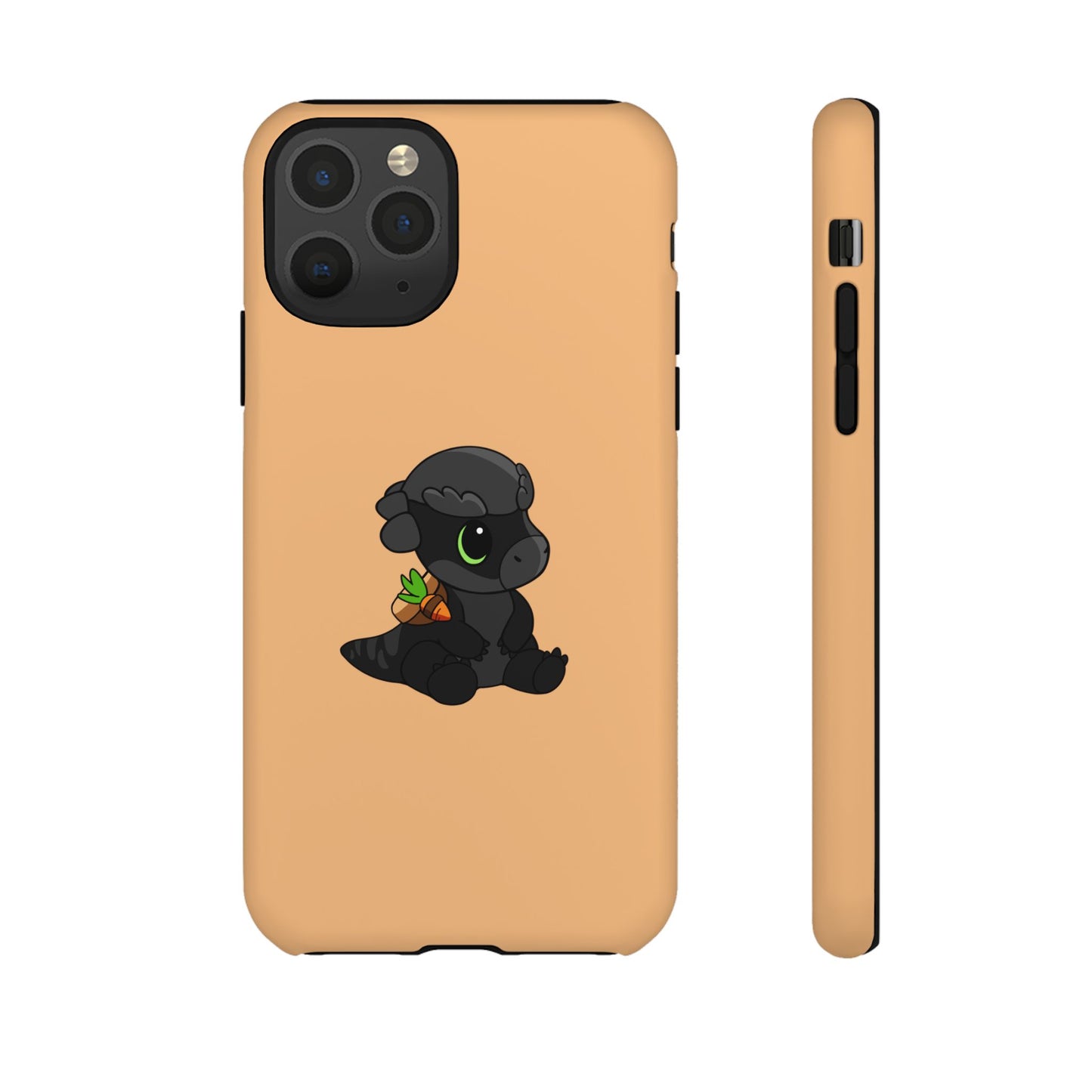 Limited Edition Bonk the Melanistic Pachycephalosaurus Plushie Art - Phone Case