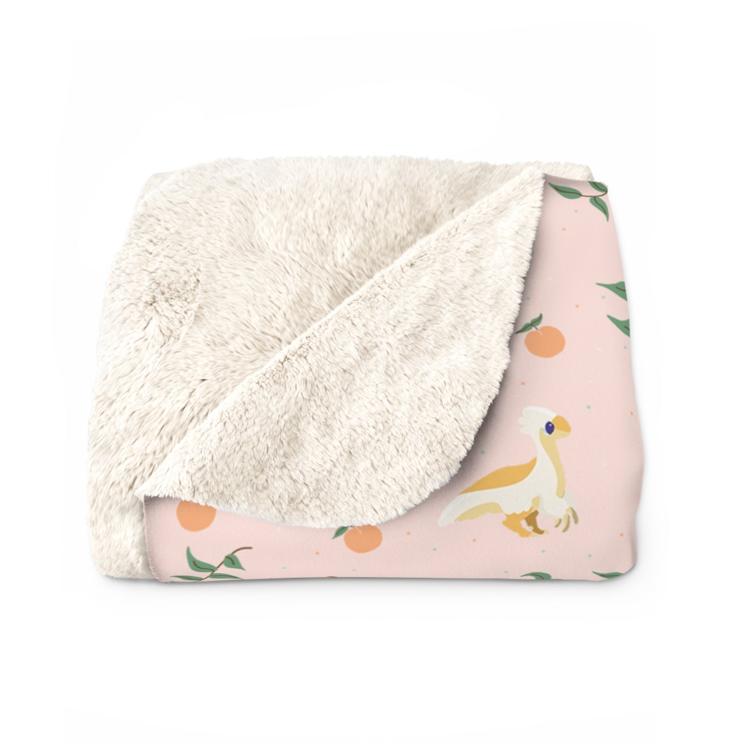 Peach Dinos - Sherpa Fleece Blanket