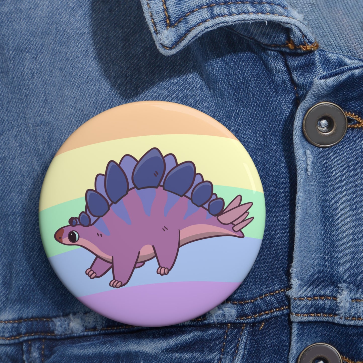 Bisexual Pride Stegosaurus - Pin Badge