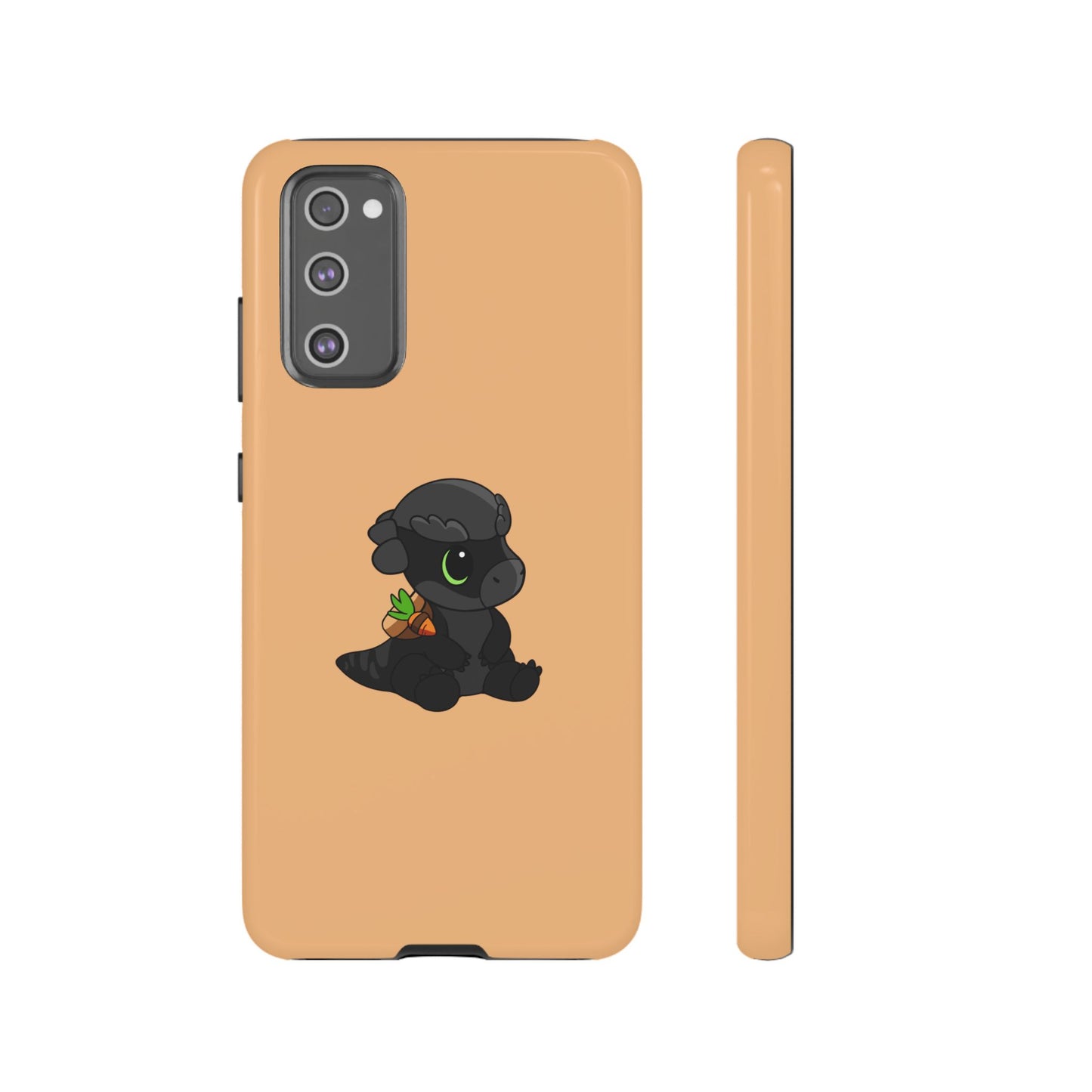 Limited Edition Bonk the Melanistic Pachycephalosaurus Plushie Art - Phone Case