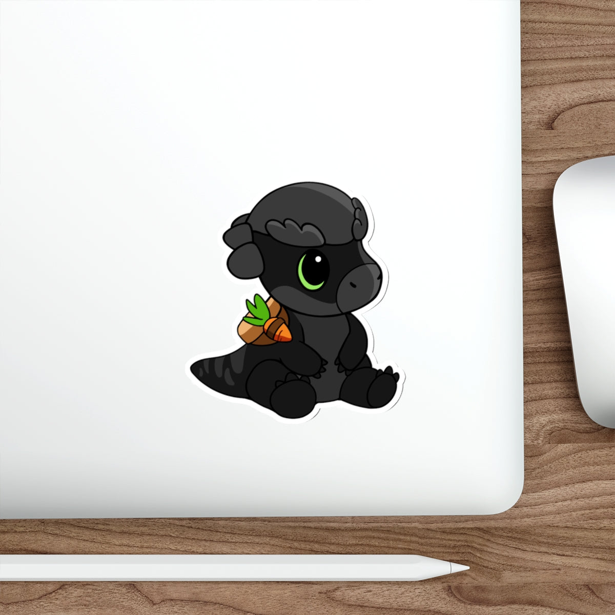 Limited Edition Bonk the Melanistic Pachycephalosaurus Plushie Art - Die-Cut Sticker