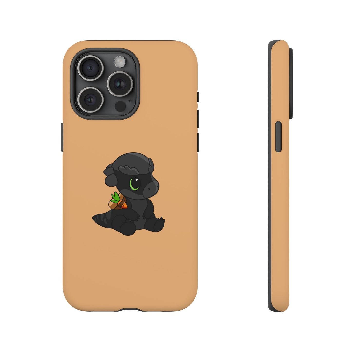 Limited Edition Bonk the Melanistic Pachycephalosaurus Plushie Art - Phone Case