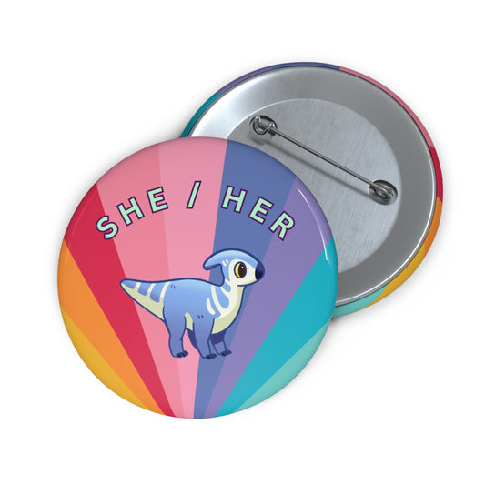 She/Her Lucky Pronoun - Pin Badge
