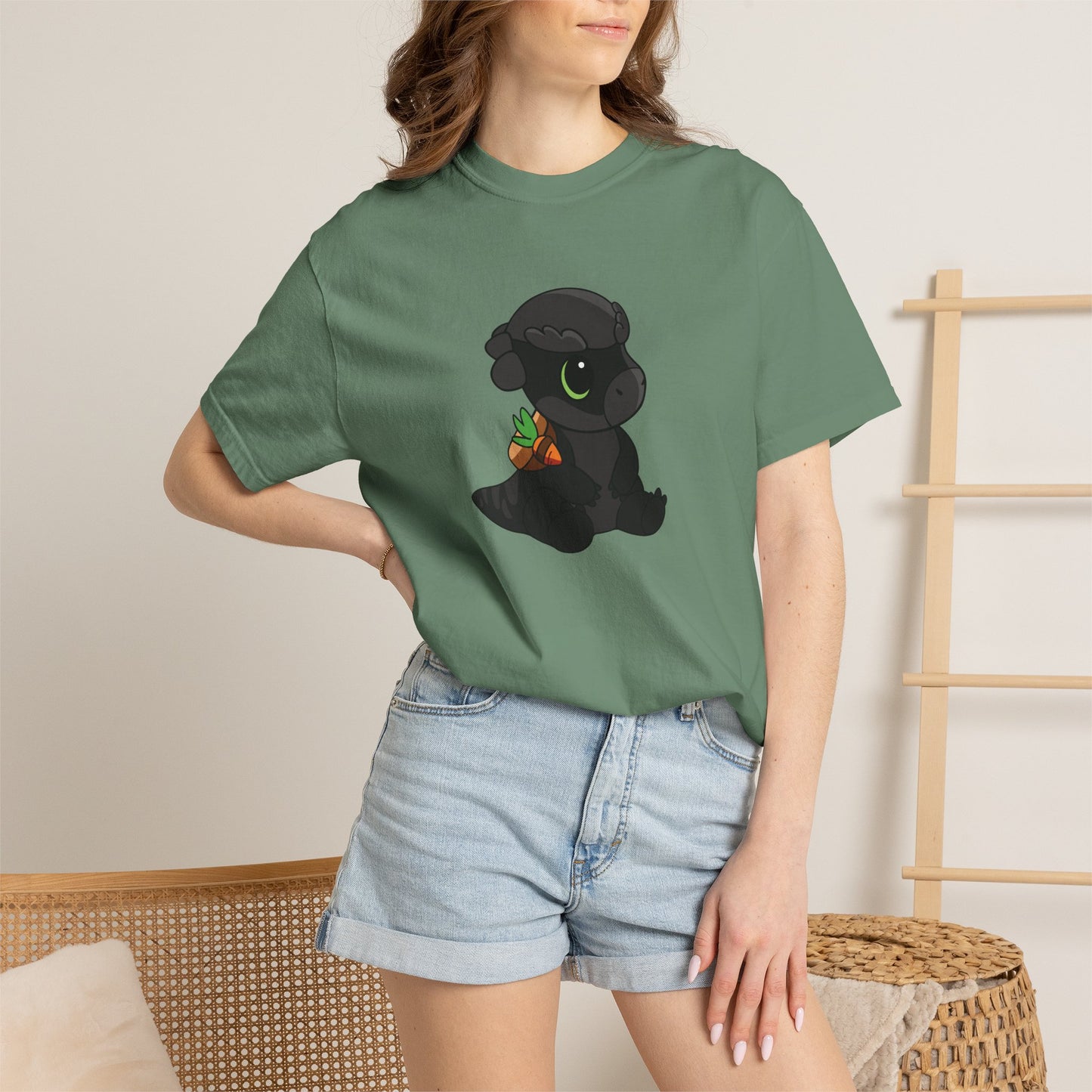 Limited Edition Bonk the Melanistic Pachycephalosaurus Plushie Art - T-Shirt