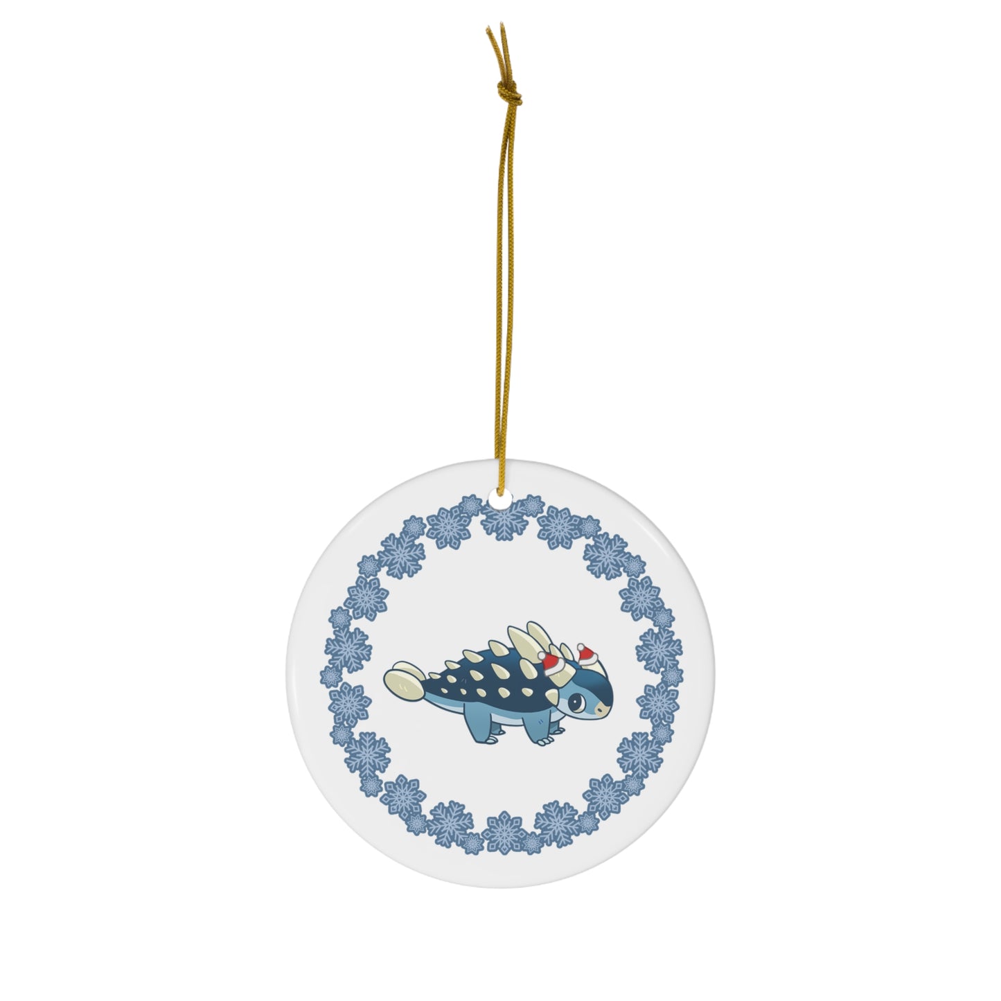 Holiday Euoplocephalus - Ceramic Ornament - Snowflake Edition