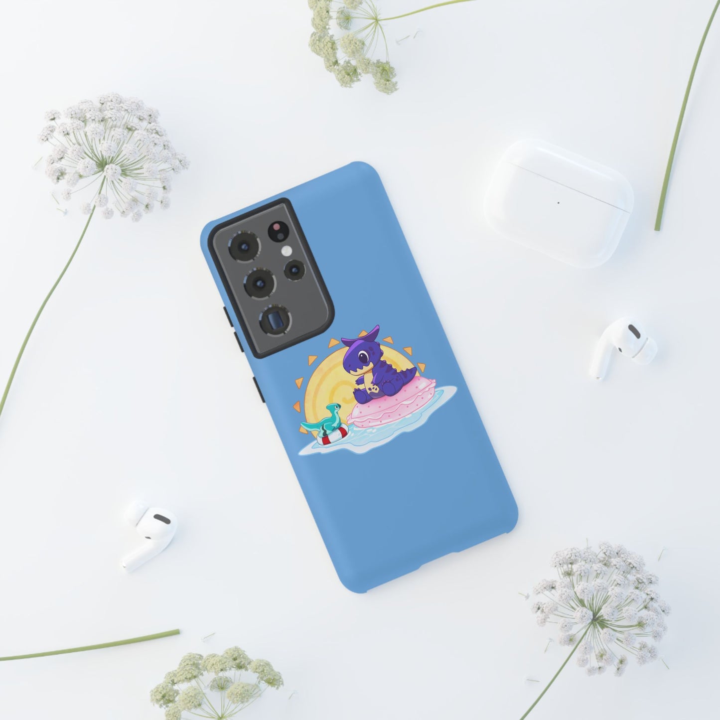 Limited Edition Carnotaurus with Archaeopteryx Sidekick Plushie Concept Art - Phone Case