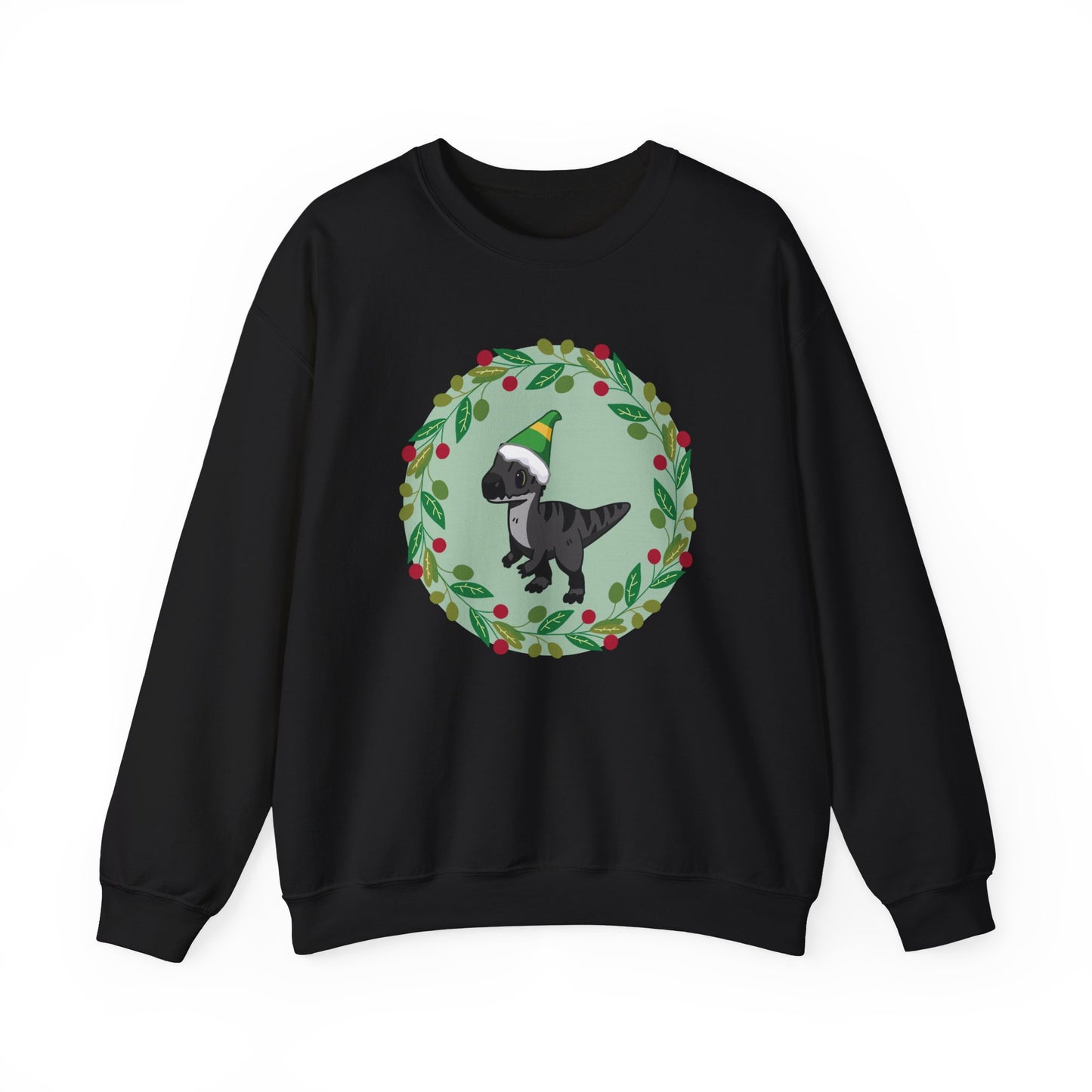 Melanistic Allosaurus Holiday Jumper - Unisex Crewneck Sweatshirt