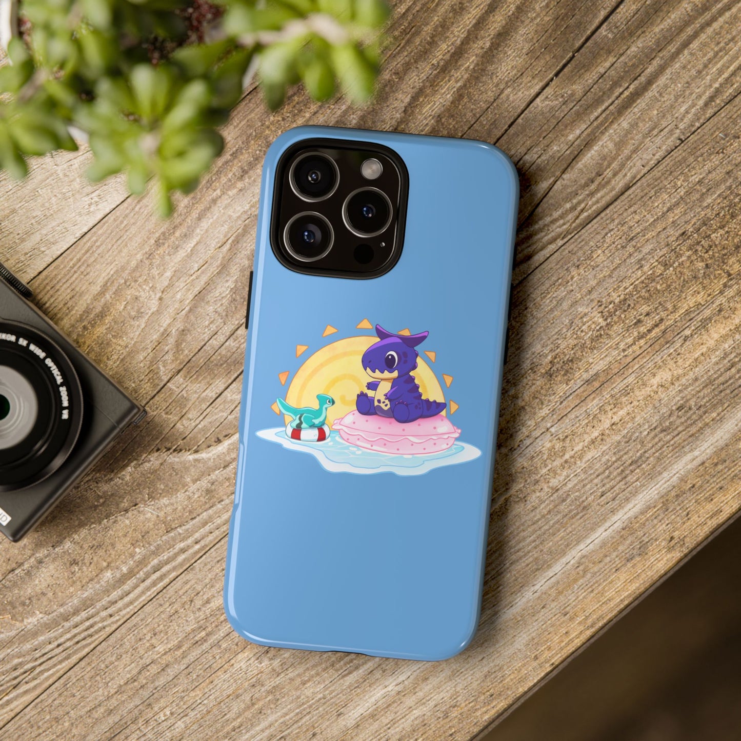 Limited Edition Carnotaurus with Archaeopteryx Sidekick Plushie Concept Art - Phone Case