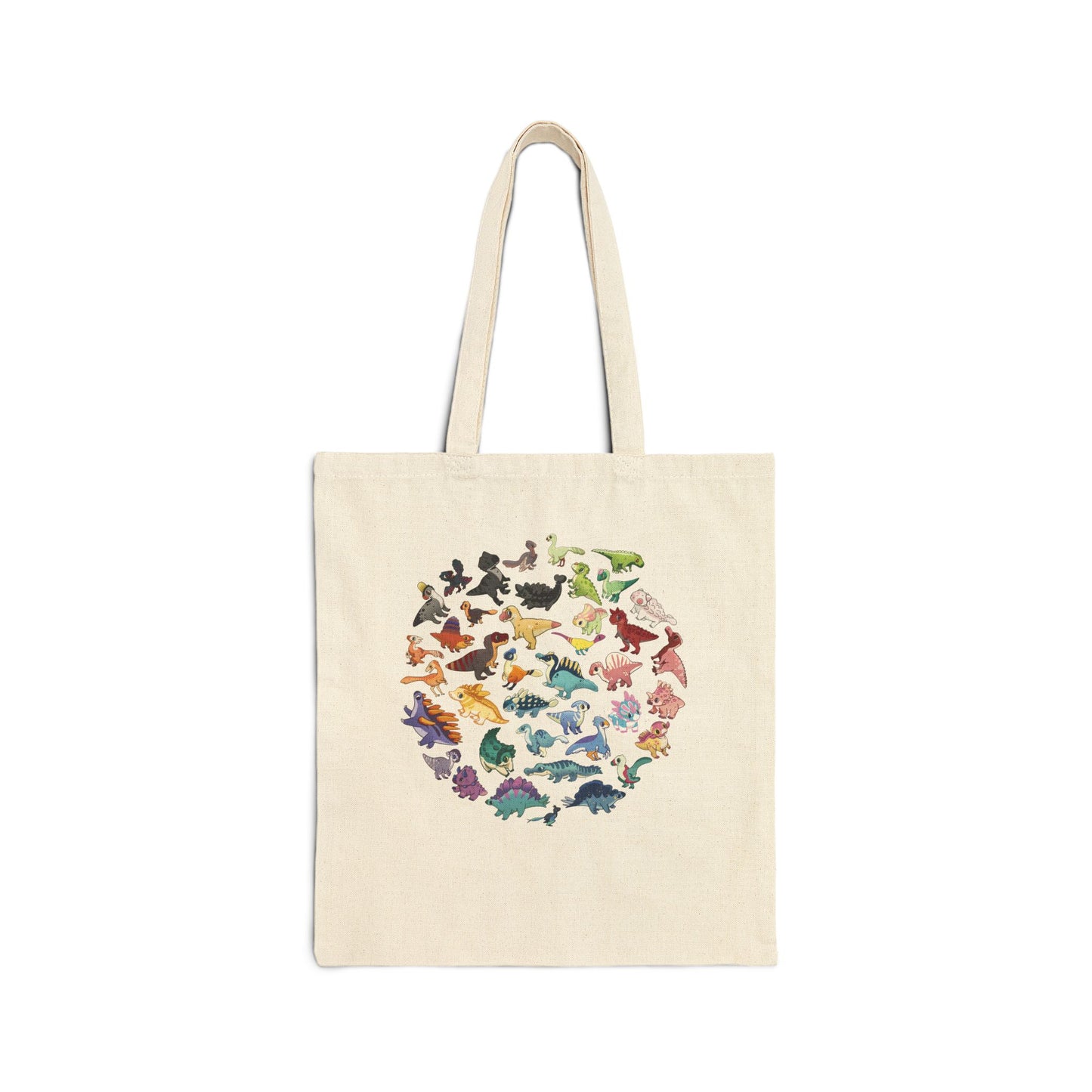 Updated Rainbow of Dinos - Canvas Tote Bag