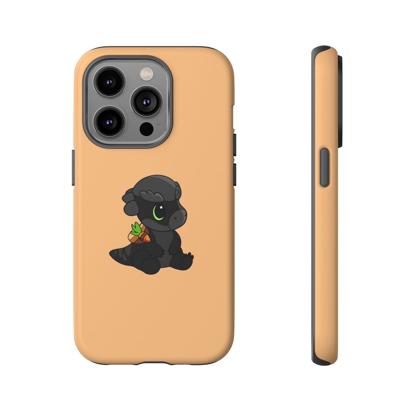 Limited Edition Bonk the Melanistic Pachycephalosaurus Plushie Art - Phone Case