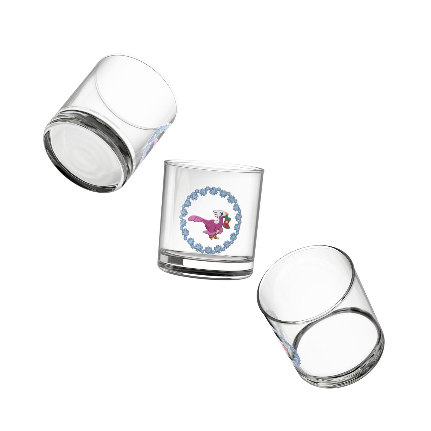 Holiday Retro Collectible Glass - Lesbian Pride Troodon Winter Wreath Edition