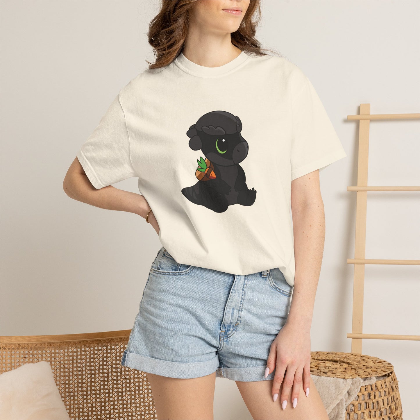 Limited Edition Bonk the Melanistic Pachycephalosaurus Plushie Art - T-Shirt