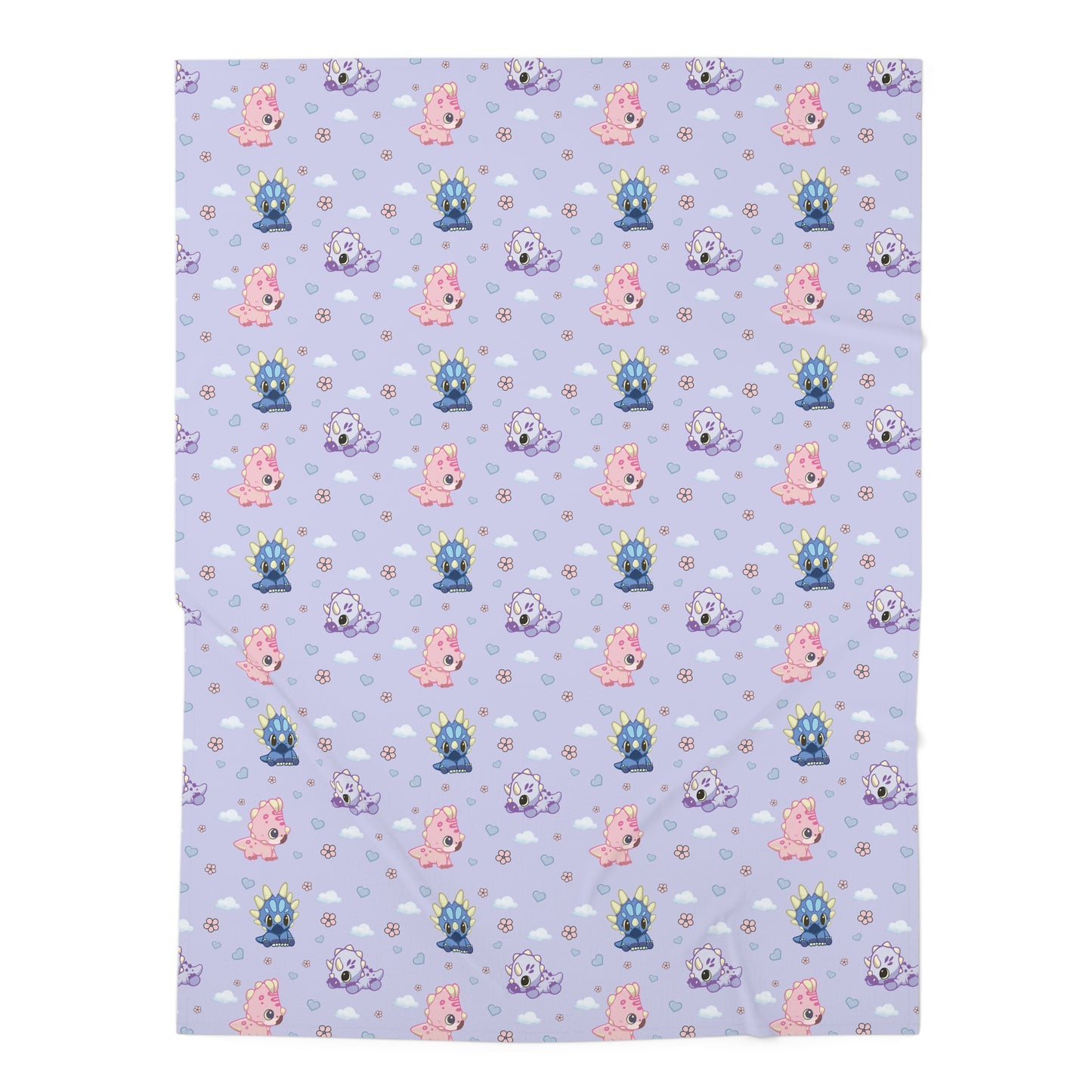 Baby Dinos Swaddle Blanket - Centrosaurus, Styracosaurus & Triceratops