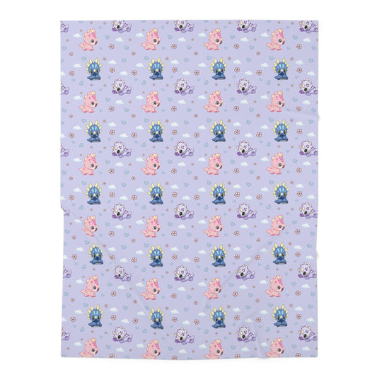Baby Dinos Swaddle Blanket - Centrosaurus, Styracosaurus & Triceratops