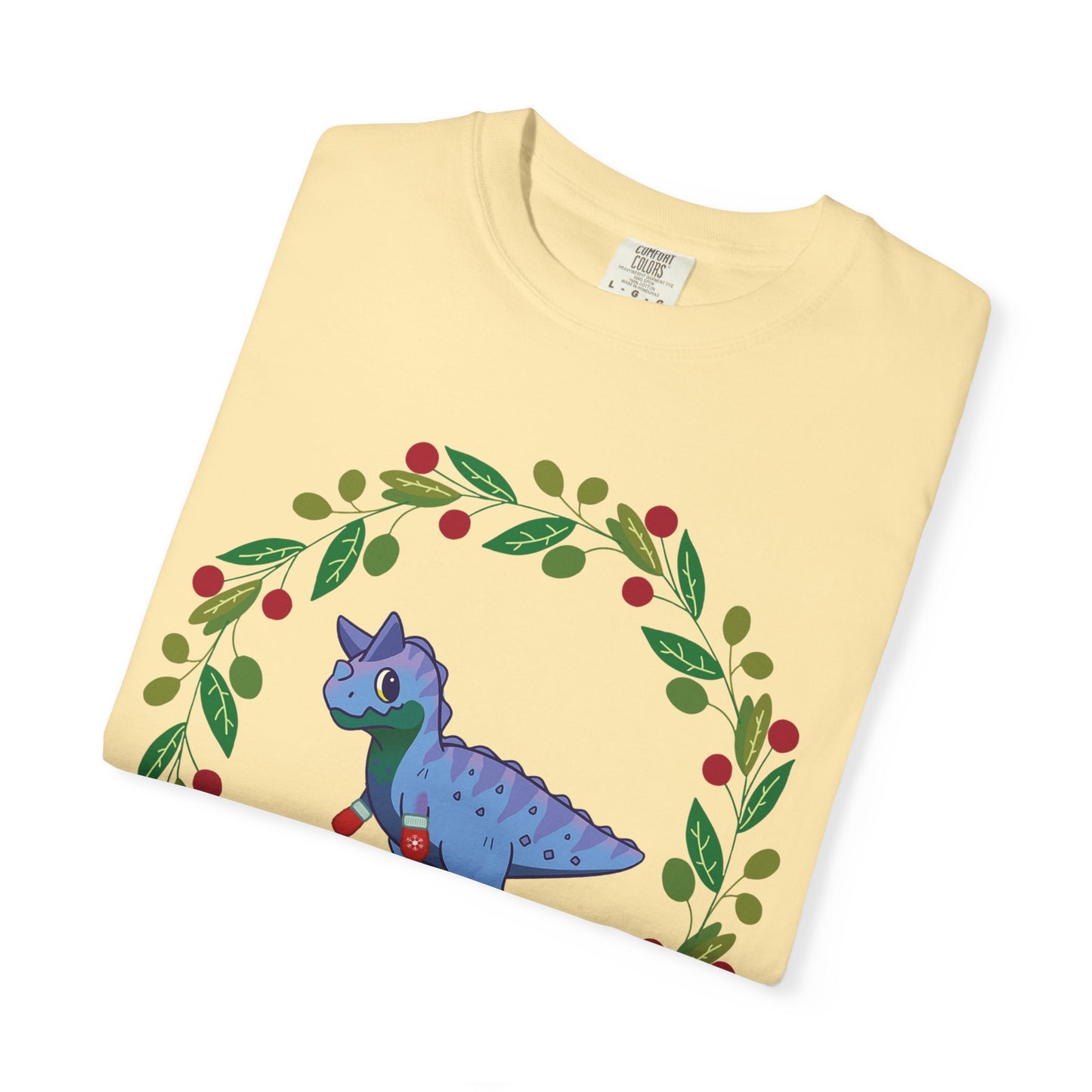 MLM Pride Holiday Carnotaurus T-Shirt - Festive Wreath Edition