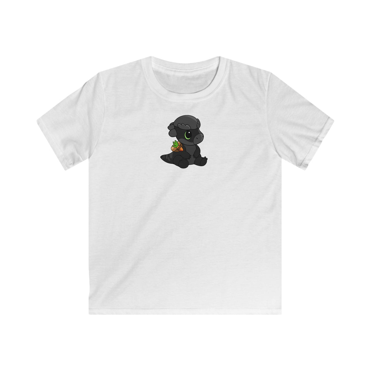 Limited Edition Bonk the Melanistic Pachycephalosaurus Plushie Art - Kids Tee