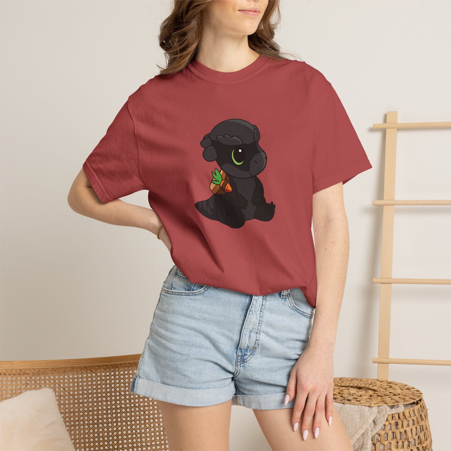 Limited Edition Bonk the Melanistic Pachycephalosaurus Plushie Art - T-Shirt