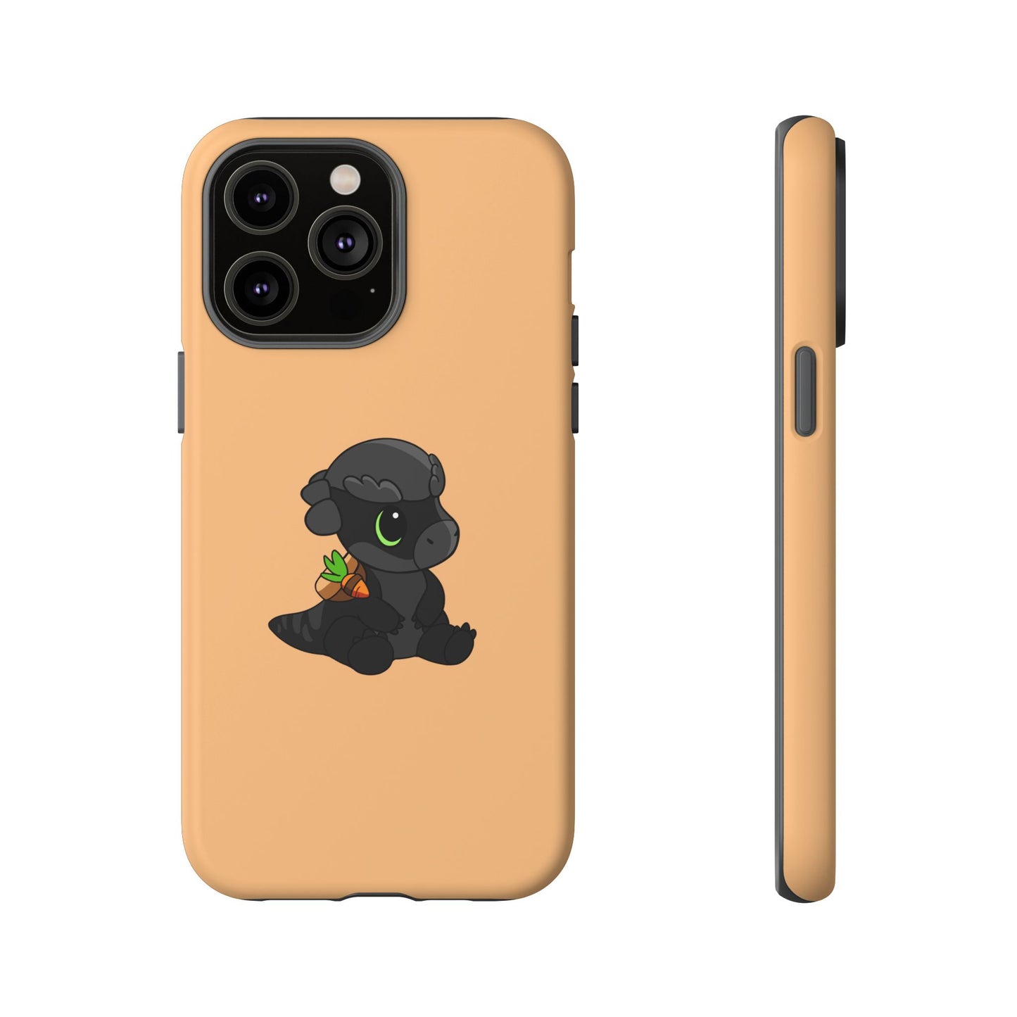 Limited Edition Bonk the Melanistic Pachycephalosaurus Plushie Art - Phone Case