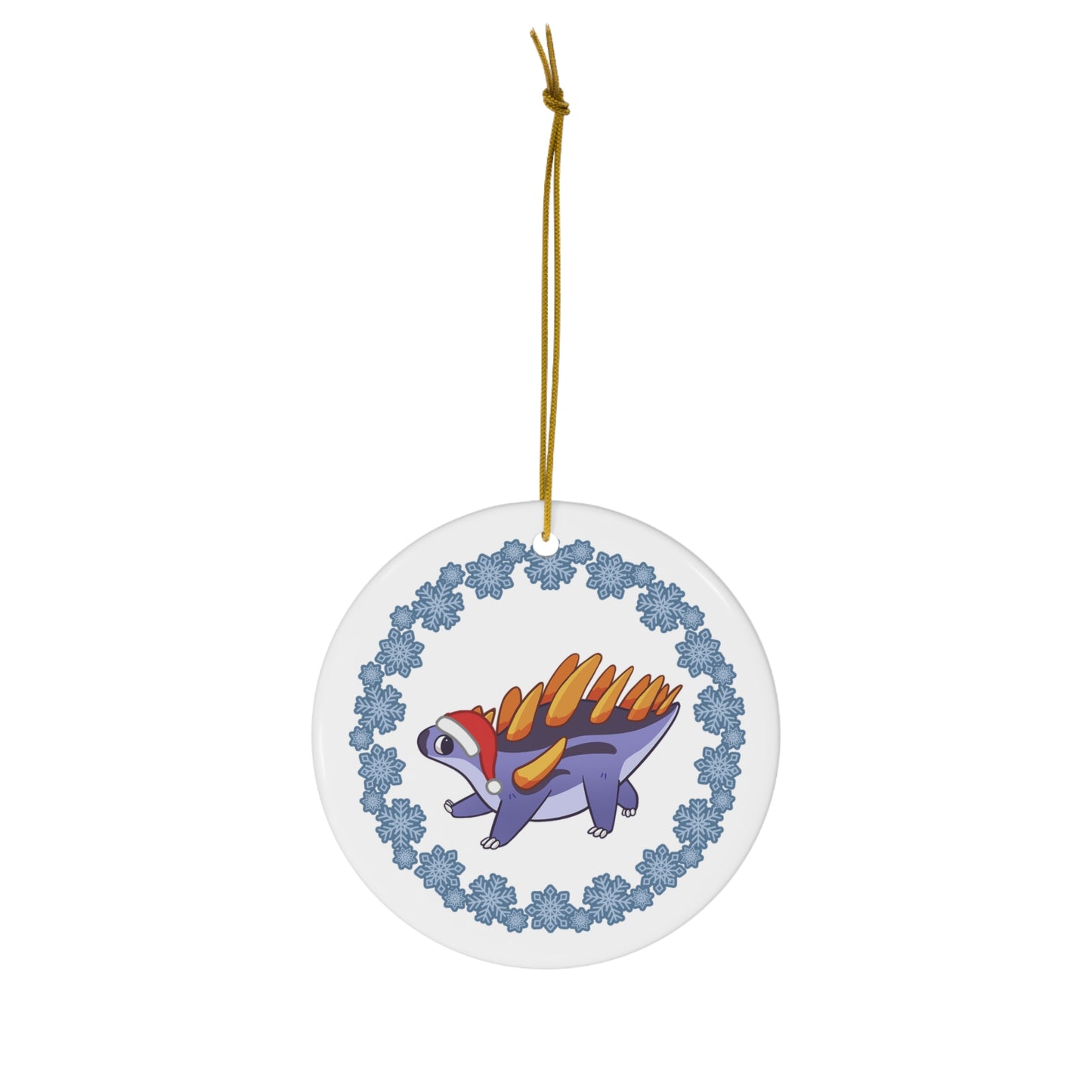 Holiday Kentrosaurus - Ceramic Ornament - Snowflake Edition