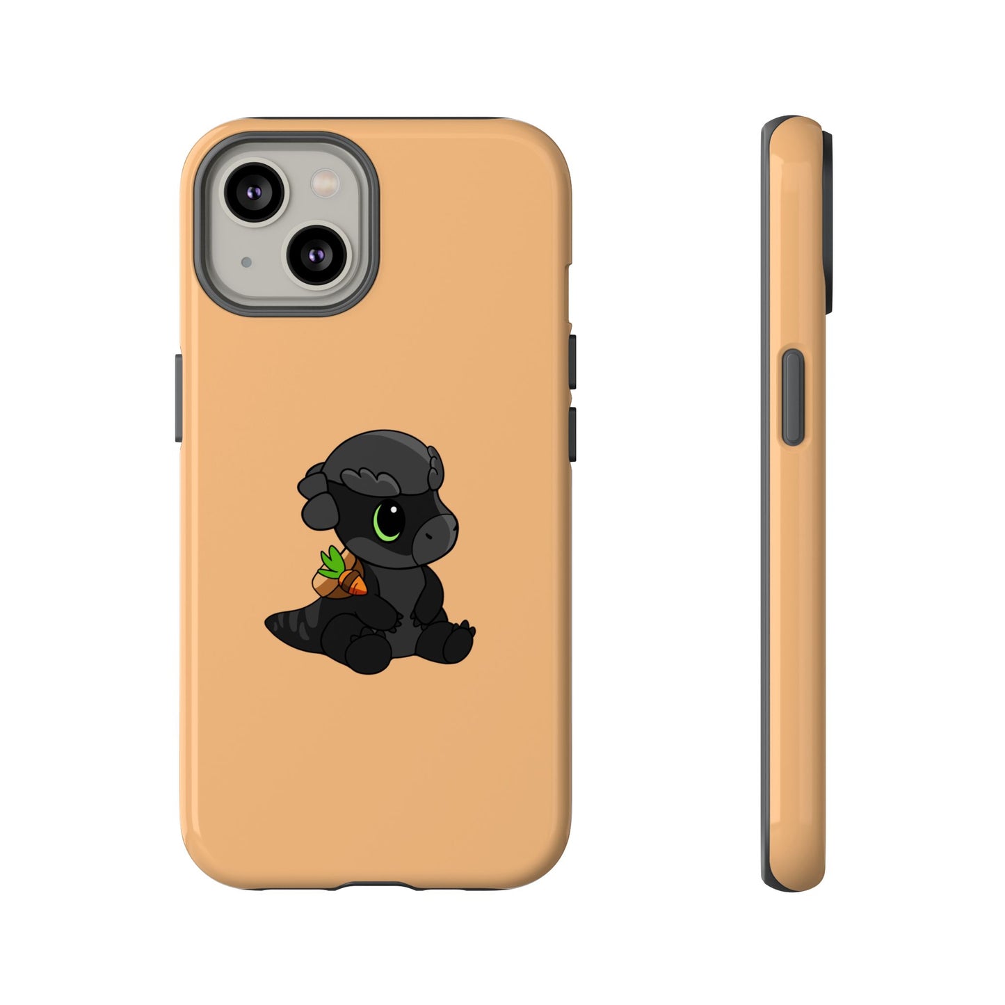 Limited Edition Bonk the Melanistic Pachycephalosaurus Plushie Art - Phone Case