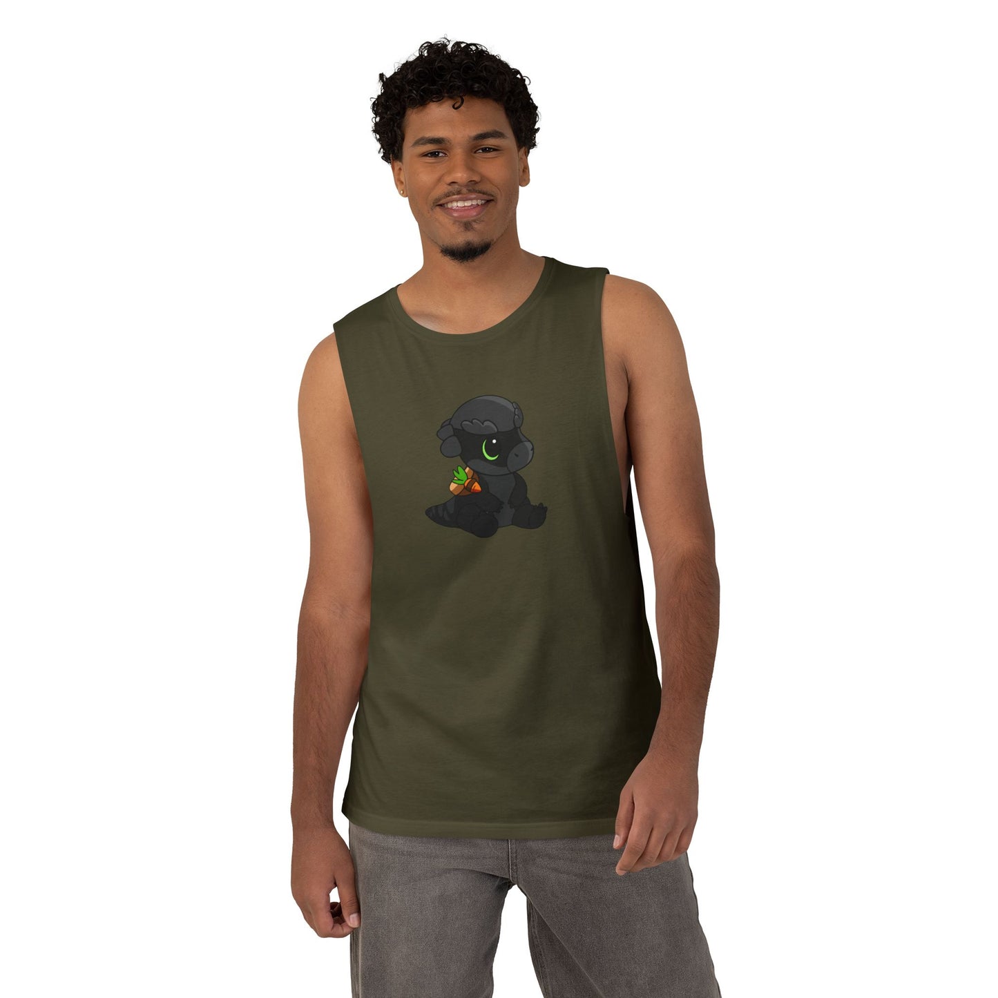 Limited Edition Bonk the Melanistic Pachycephalosaurus Plushie Art - Tank Top