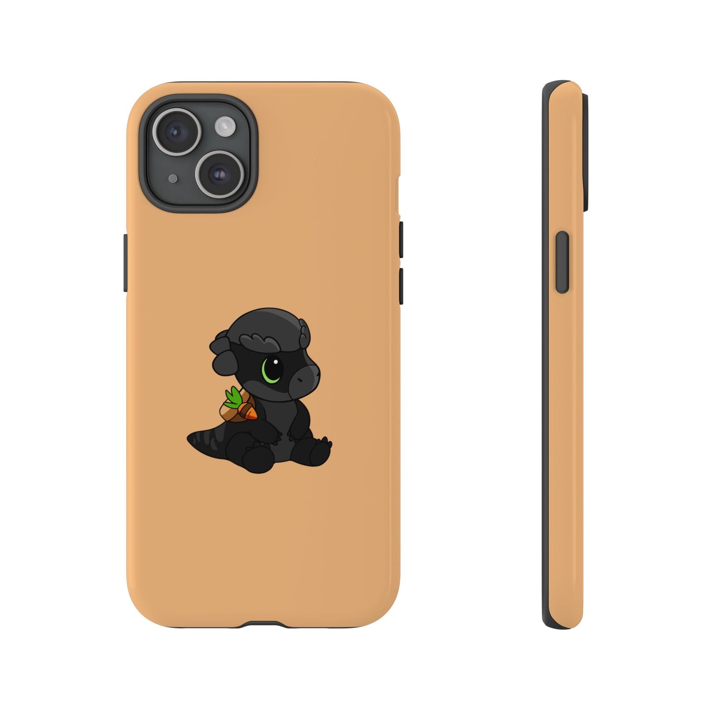 Limited Edition Bonk the Melanistic Pachycephalosaurus Plushie Art - Phone Case