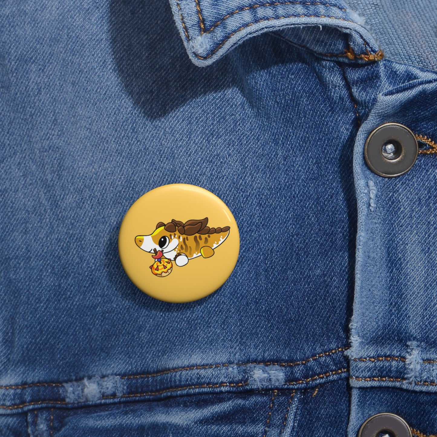 Limited Edition Desmond the Desmatosuchus Plushie Art - Pin Button