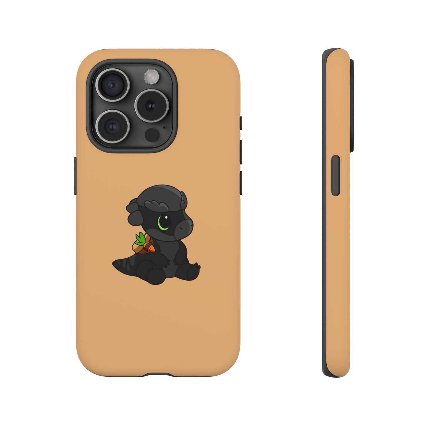 Limited Edition Bonk the Melanistic Pachycephalosaurus Plushie Art - Phone Case