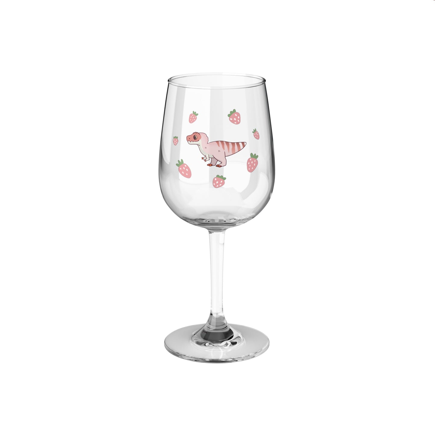 Strawberry Dinos - Wine Glass