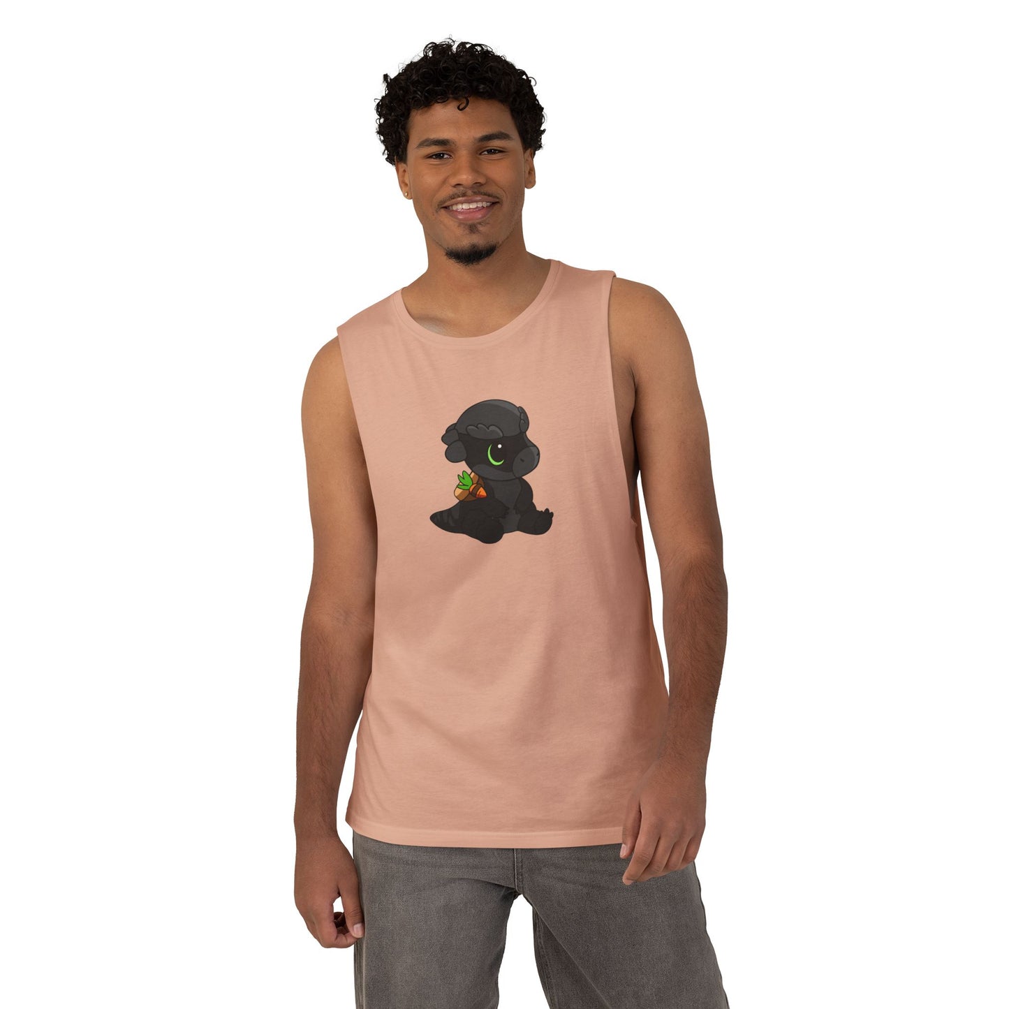 Limited Edition Bonk the Melanistic Pachycephalosaurus Plushie Art - Tank Top