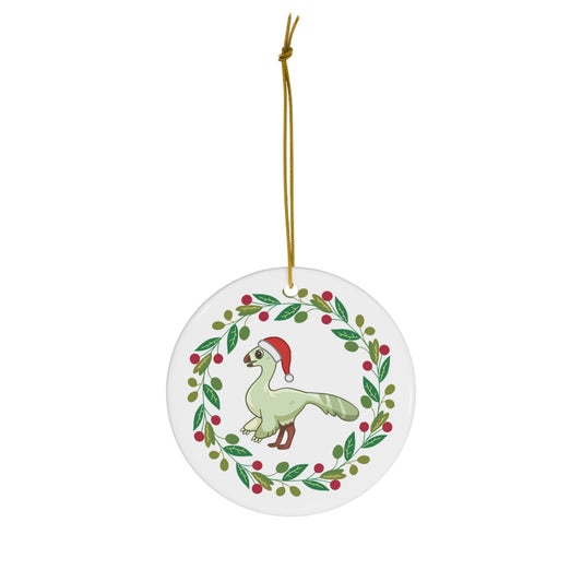 Holiday Gallimimus - Ceramic Ornament