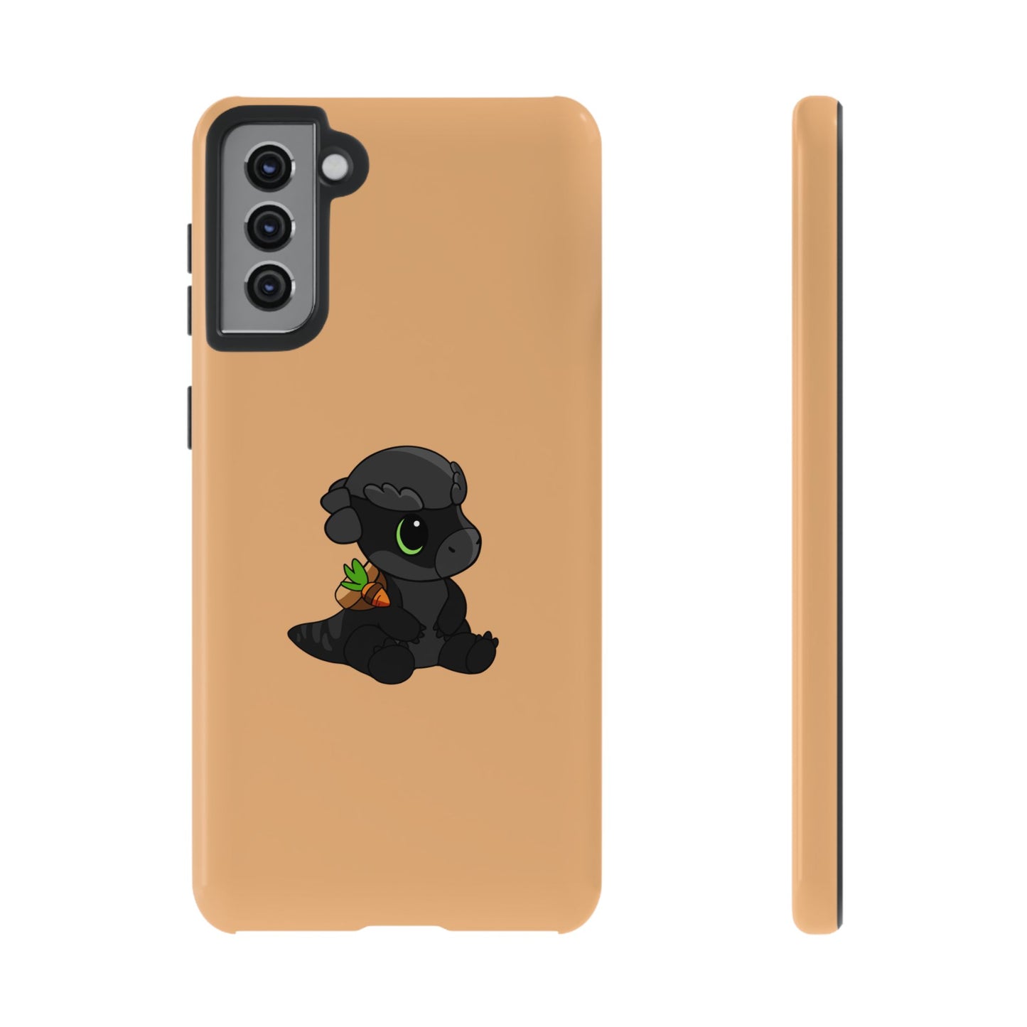 Limited Edition Bonk the Melanistic Pachycephalosaurus Plushie Art - Phone Case