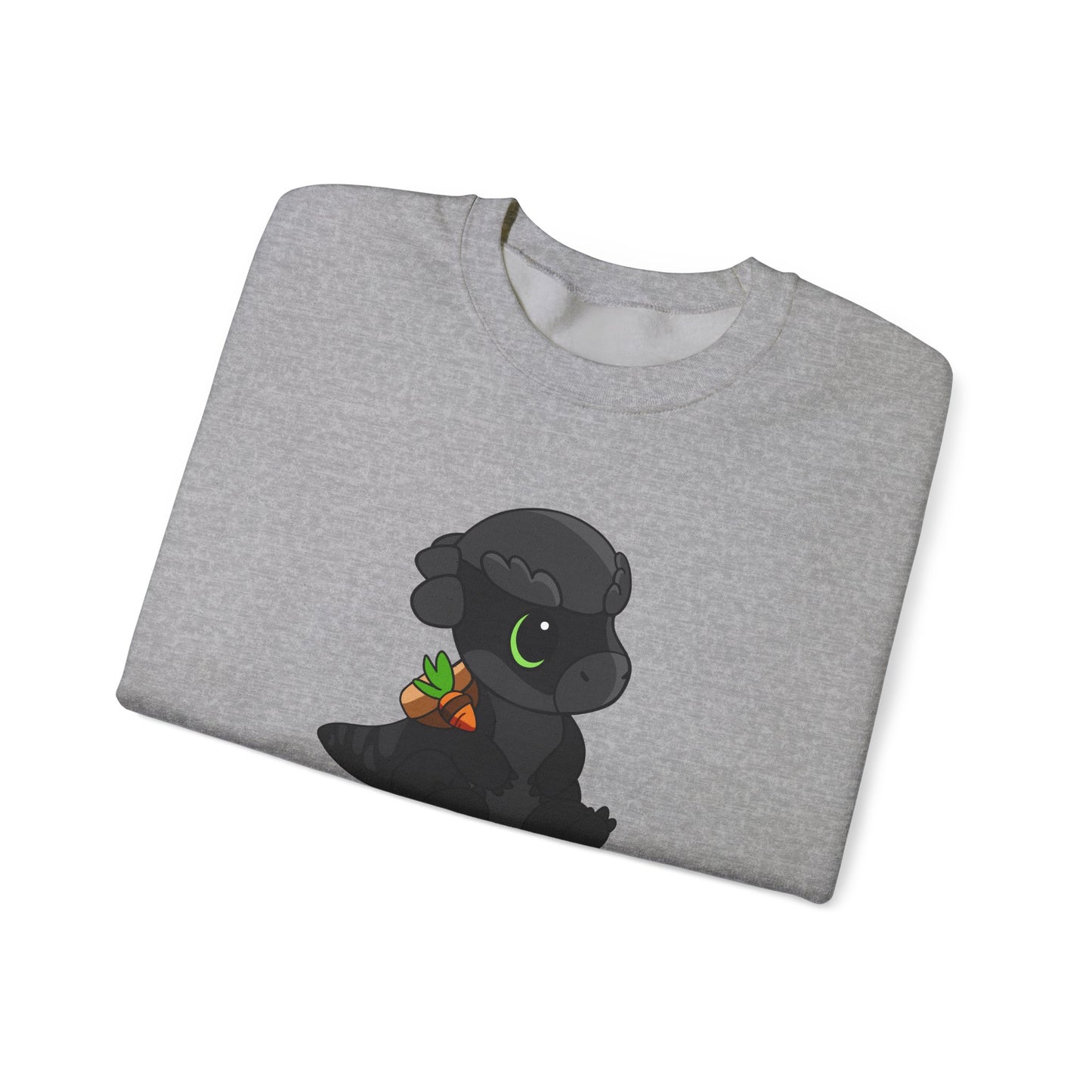 Limited Edition Bonk the Melanistic Pachycephalosaurus Plushie Art - Unisex Heavy Blend™ Crewneck Sweatshirt