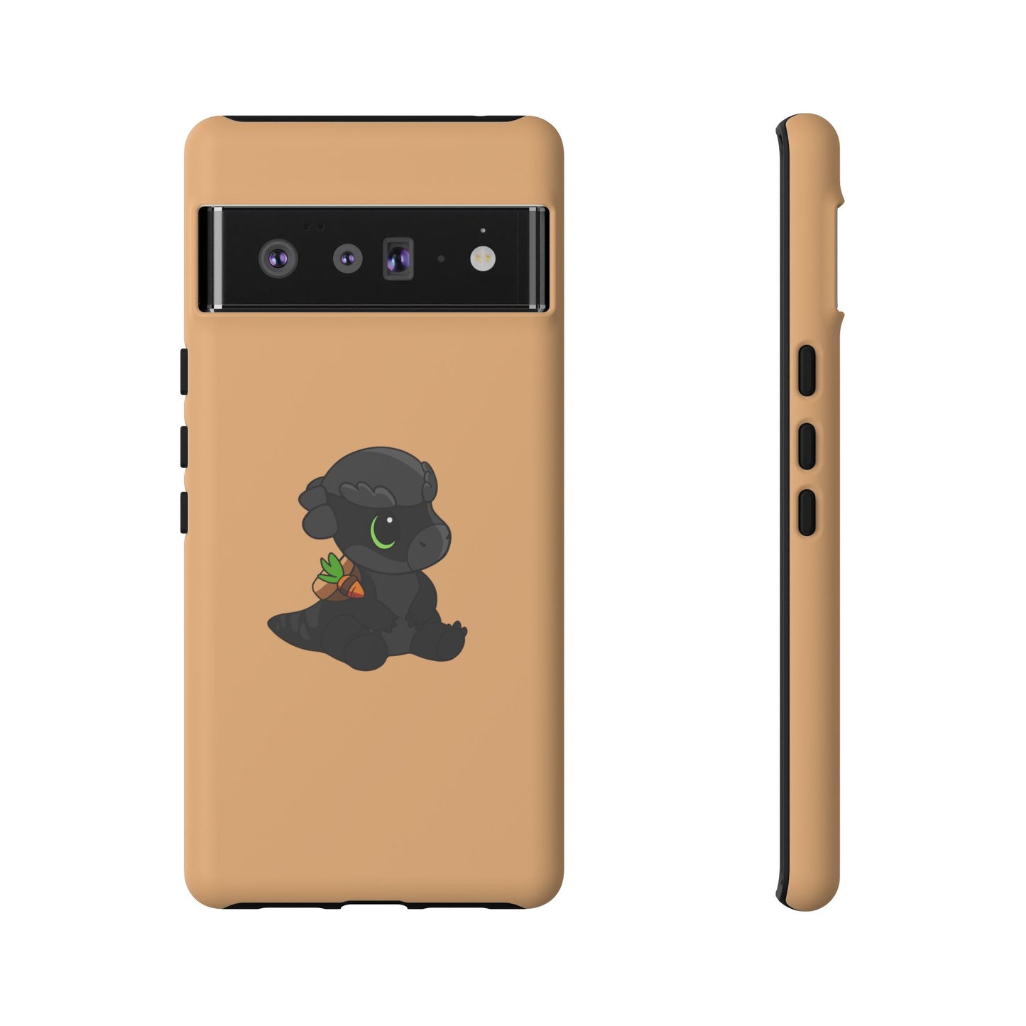 Limited Edition Bonk the Melanistic Pachycephalosaurus Plushie Art - Phone Case