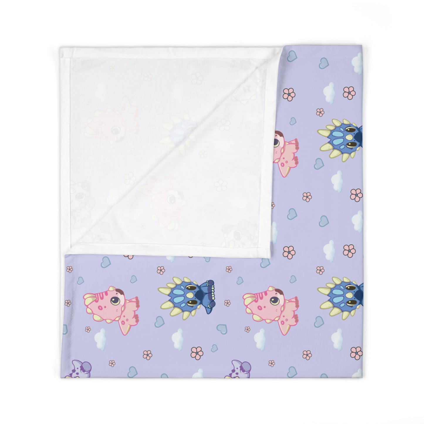 Baby Dinos Swaddle Blanket - Centrosaurus, Styracosaurus & Triceratops