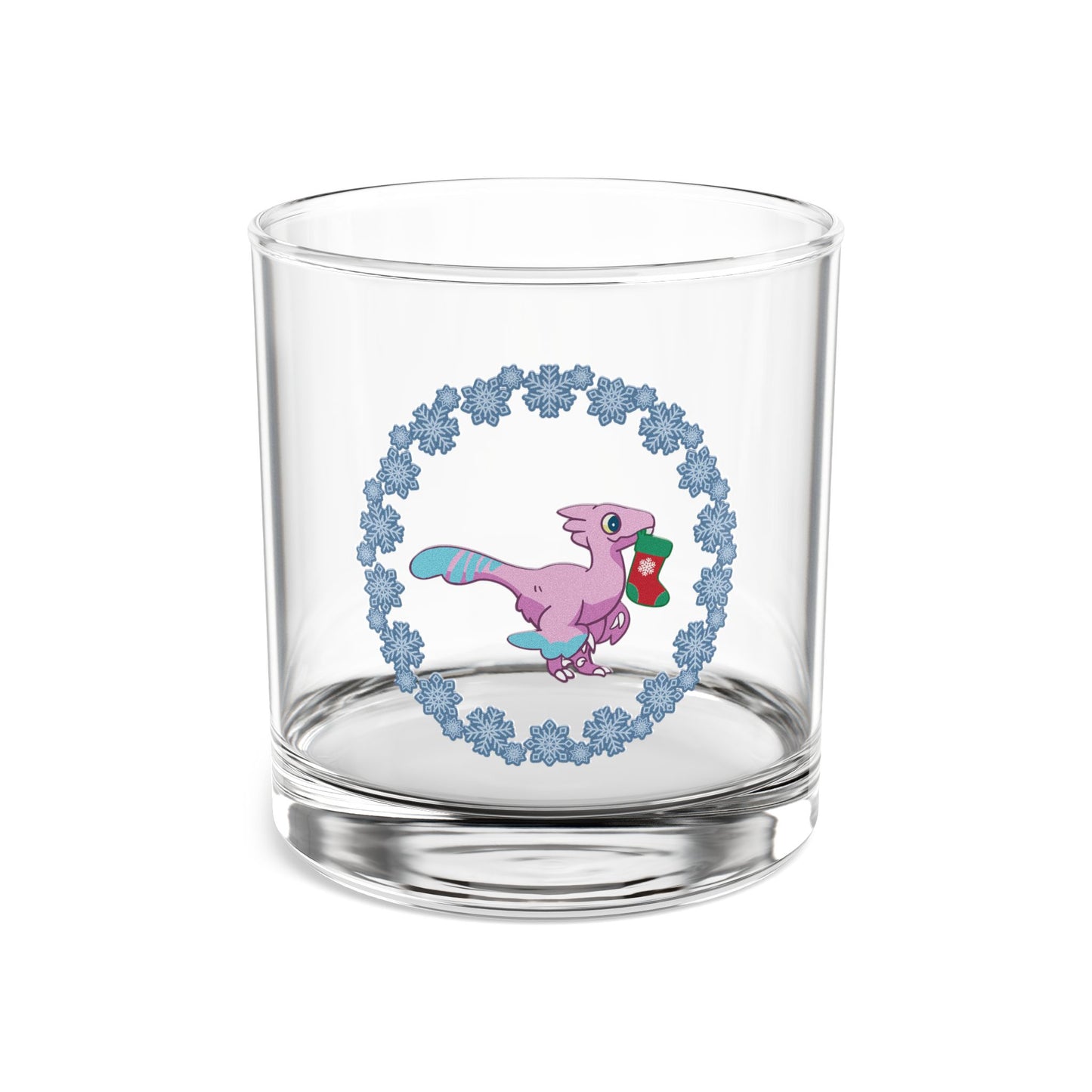 Holiday Retro Collectible Glass - Trans Pride Troodon Winter Wreath Edition