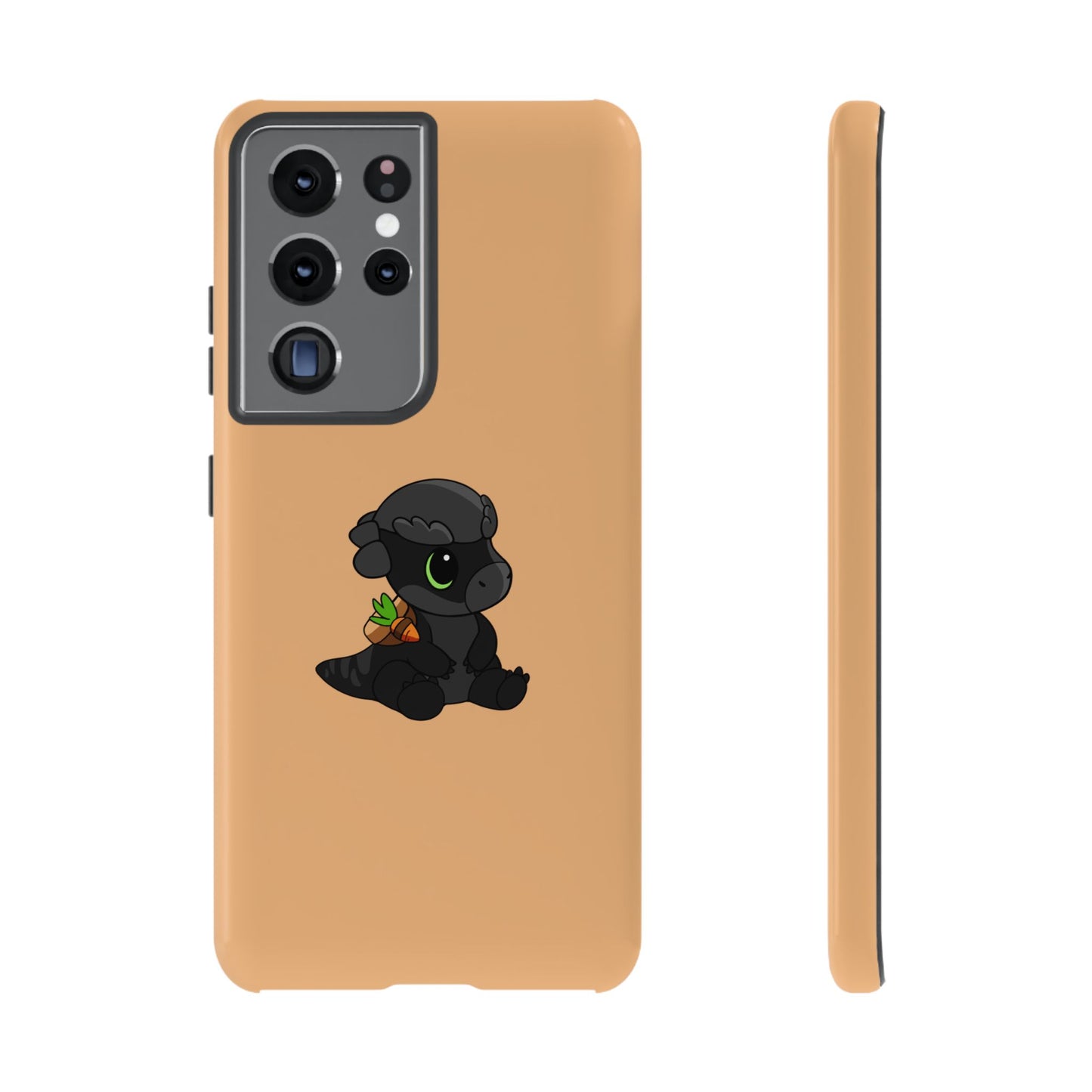 Limited Edition Bonk the Melanistic Pachycephalosaurus Plushie Art - Phone Case