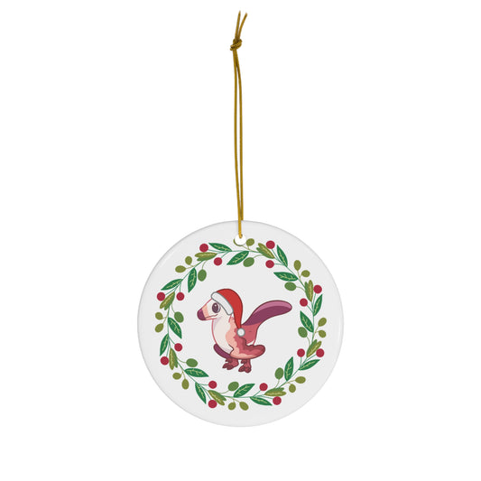 Holiday Velociraptor - Ceramic Ornament